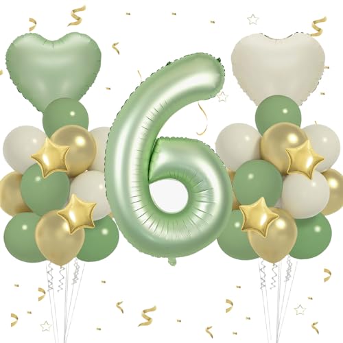 Geburtstagsdeko 6 Jahr, VUCDXOP 6 Jahr Grün Geburtstag Deko, Luftballon 6. Geburtstags, Geburtstag Deko 6 jahre, Folienzahlen Ballons, Folienballon Zahl 6 für Geburtstags Party Dekoration Geburtstagsdeko 6 Jahr, VUCDXOP 6 Jahr Grün Geburtstag Deko, Luftballon 6. Geburtstags, Geburtstag Deko 6 jahre, Folienzahlen Ballons, Folienballon Zahl 6 für Geburtstags Party Dekoration von VUCDXOP