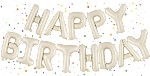 Cremefarbene 40,6 cm Happy Birthday Banner Luftballons für Jungen Mädchen Männer Frauen - Folienbuchstabenballons & Wimpelkette - Geburtstag Party Supplies & Dekorationen Cremefarbene 40,6 cm Happy Birthday Banner Luftballons für Jungen Mädchen Männer Frauen - Folienbuchstabenballons & Wimpelkette - Geburtstag Party Supplies & Dekorationen von VUCDXOP