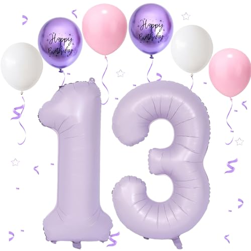 Lila Luftballon 13, Folienballon Zahl 13 Creme Lila, 40 Zoll Helium Ballon 31, Geburtstagsdeko Folienballon Zahlen 1 & 3, Luftballon 13.Geburtstag für 13th Mädchen Junge Geburtstag Party Deko Lila Luftballon 13, Folienballon Zahl 13 Creme Lila, 40 Zoll Helium Ballon 31, Geburtstagsdeko Folienballon Zahlen 1 & 3, Luftballon 13.Geburtstag für 13th Mädchen Junge Geburtstag Party Deko von VUCDXOP