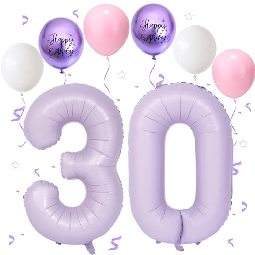 Lila Luftballon 30, Folienballon Zahl 30 Creme Lila, 40 Zoll Helium Ballon 30, Geburtstagsdeko Folienballon Zahlen 3 & 0, Luftballon 30.Geburtstag für 30th Mädchen Junge Geburtstag Party Deko Lila Luftballon 30, Folienballon Zahl 30 Creme Lila, 40 Zoll Helium Ballon 30, Geburtstagsdeko Folienballon Zahlen 3 & 0, Luftballon 30.Geburtstag für 30th Mädchen Junge Geburtstag Party Deko von VUCDXOP