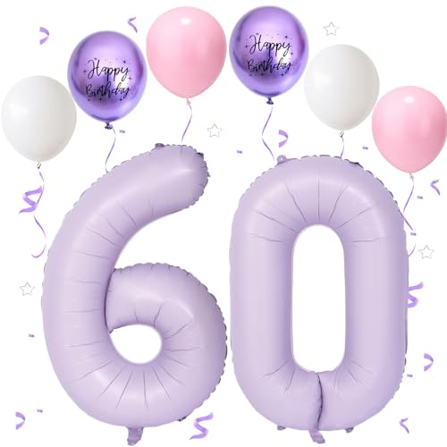 Lila Luftballon 60, Folienballon Zahl 60 Creme Lila, 40 Zoll Helium Ballon 60, Geburtstagsdeko Folienballon Zahlen 6 & 0, Luftballon 60.Geburtstag für 60th Mädchen Junge Geburtstag Party Deko Lila Luftballon 60, Folienballon Zahl 60 Creme Lila, 40 Zoll Helium Ballon 60, Geburtstagsdeko Folienballon Zahlen 6 & 0, Luftballon 60.Geburtstag für 60th Mädchen Junge Geburtstag Party Deko von VUCDXOP