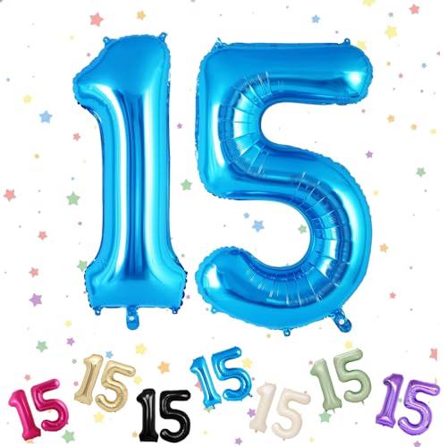 Luftballon mit Zahl 15, 15. und 51. Geburtstag, Helium-Folie, 101,6 cm, Luftballons Zahl 15, 15. Geburtstag, 51. Geburtstag, Party, Dekoration Luftballon mit Zahl 15, 15. und 51. Geburtstag, Helium-Folie, 101,6 cm, Luftballons Zahl 15, 15. Geburtstag, 51. Geburtstag, Party, Dekoration von VUCDXOP