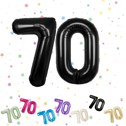 Luftballon mit Zahl 70, 70 Zahlenballons, Helium-Folie, 101,6 cm, 70. Geburtstag, 70. Geburtstag, digitale Luftballons für 70. Geburtstag, Jahrestag, Party-Dekorationen von VUCDXOP