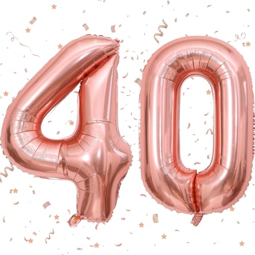 Luftballons zum 40. Geburtstag, Heliumfolie, 101,6 cm, digitale Zahl 40, Luftballons für Jungen und Mädchen, Jubiläumsparty-Dekorationen Luftballons zum 40. Geburtstag, Heliumfolie, 101,6 cm, digitale Zahl 40, Luftballons für Jungen und Mädchen, Jubiläumsparty-Dekorationen von VUCDXOP