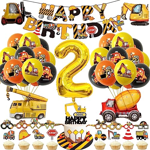 VUCDXOP Bagger Geburtstag Deko Set 2 Jahre, Baustelle Kindergeburtstag Party Dekoration, 2 Jahre Luftballons Geburtstag Deko, Bagger Kindergeburtstag Deko, Bagger Folienballon Geburtstagsdeko Jungen VUCDXOP Bagger Geburtstag Deko Set 2 Jahre, Baustelle Kindergeburtstag Party Dekoration, 2 Jahre Luftballons Geburtstag Deko, Bagger Kindergeburtstag Deko, Bagger Folienballon Geburtstagsdeko Jungen von VUCDXOP