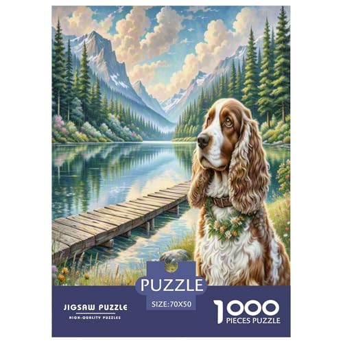 Amerikanischer Cocker Spaniel Puzzle 1000 Teile Schwer Puzzle Spielzeug Lernspiel Impossible Herausforderung Spielzeug Für Erwachsene Und Kinder in Bewährter 70x50cm/1000pcs von VUDBELAFC