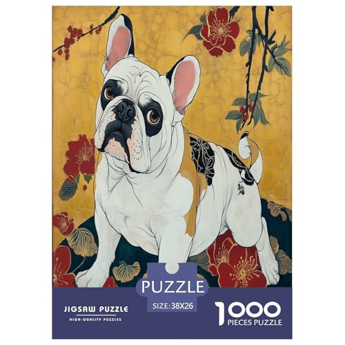 Bulldog Puzzle 1000 Teile Schwer Puzzle Spielzeug Pädagogisches Spiel Impossible Herausforderungsspielzeug Für Erwachsene Und Kinder Ab 14 Jahren 38x26cm/1000pcs von VUDBELAFC