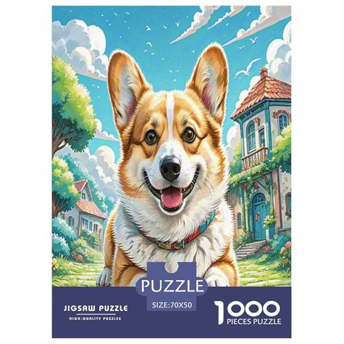 Corgi Puzzles 1000 Teile Schwer Puzzle Spielzeug Lernspiel Impossible Herausforderungsspielzeug Für Erwachsene Und Kinder in Bewährter 70x50cm/1000pcs von VUDBELAFC