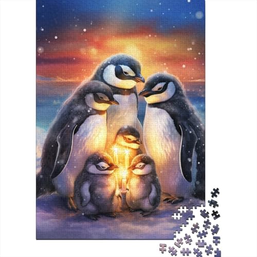 Cute Pinguin Puzzle 1000 Teile Schwer Puzzle Spielzeug Pädagogisches Spiel Impossible Herausforderung Spielzeug Für Erwachsene Kinder 1000pcs (75x50cm) von VUDBELAFC