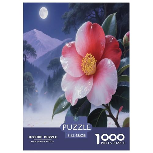 Die Kamellien Japonica Puzzles 1000 Teile Schwer Puzzle Spielzeug Pädagogisches Spiel Impossible Herausforderungsspielzeug Für Erwachsene Und Kinder in Bewährter 38x26cm/1000pcs von VUDBELAFC