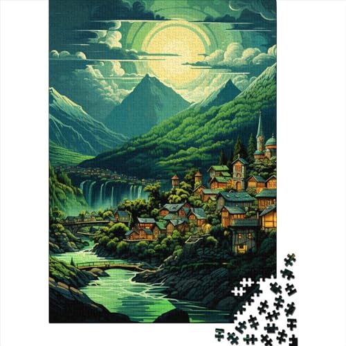 Dörfer Puzzles 1000 Teile Schwer Puzzle Spielzeug Lernspiel Impossible Herausforderungsspielzeug Für Erwachsene Kinder 1000pcs (75x50cm) von VUDBELAFC