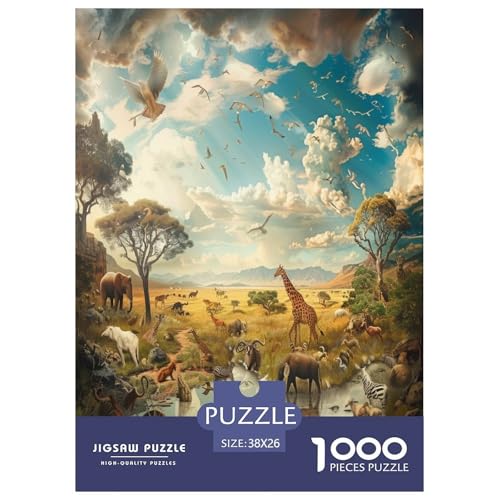 Elefanten Puzzles 1000 Teile Schwer Puzzle Spielzeug Lernspiel Impossible Herausforderungsspielzeug Für Erwachsene Und Kinder Ab 14 Jahren 38x26cm/1000pcs von VUDBELAFC