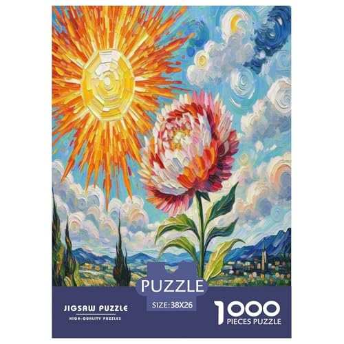 Fatsia Japonica Blumen Puzzles 1000-teilige Schwer Puzzle Spielzeug Lernspiel Impossible Herausforderungsspielzeug Für Erwachsene Kinder 38x26cm/1000pcs von VUDBELAFC