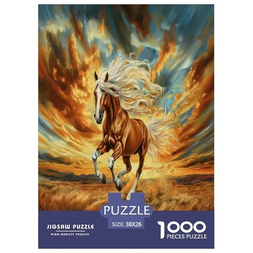 Fine Pferd Puzzles 1000 Teile Schwer Puzzle Spielzeug Pädagogisches Spiel Impossible Herausforderungsspielzeug Für Erwachsene Und Kinder Ab 14 Jahren 38x26cm/1000pcs von VUDBELAFC