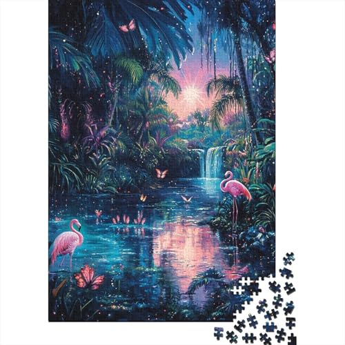 Flamingo Puzzle 1000 Teile Schwer Puzzle Spielzeug Lernspiel Impossible Herausforderungsspielzeug Für Erwachsene Kinder 1000pcs (75x50cm) von VUDBELAFC