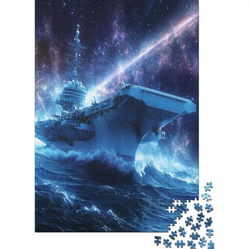 Flugzeugträger Puzzle 1000-teilige Schwer Puzzle Spielzeug Pädagogisches Spiel Impossible Herausforderung Spielzeug Für Erwachsene Und Kinder Ab 14 Jahren 1000pcs (75x50cm) von VUDBELAFC