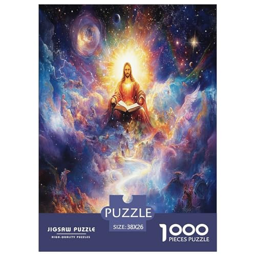 Jesus Puzzle 1000-teilige Schwer Puzzle Spielzeug Pädagogisches Spiel Impossible Herausforderung Spielzeug Für Erwachsene Kinder 38x26cm/1000pcs von VUDBELAFC