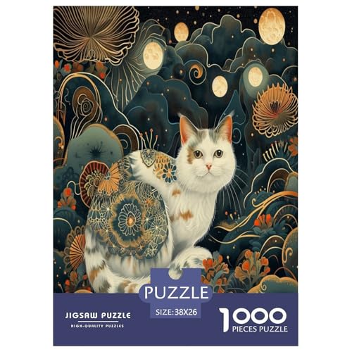 Kätzchen (9) Puzzle 1000-teilige Schwer Puzzle Spielzeug Pädagogisches Spiel Impossible Herausforderungsspielzeug Für Erwachsene Und Kinder Ab 14 Jahren 38x26cm/1000pcs von VUDBELAFC