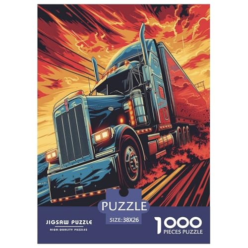 Lastwagen Puzzle 1000-teilige Schwer Puzzle Spielzeug Pädagogisches Spiel Impossible Herausforderung Spielzeug Für Erwachsene Und Kinder in Bewährter 38x26cm/1000pcs von VUDBELAFC