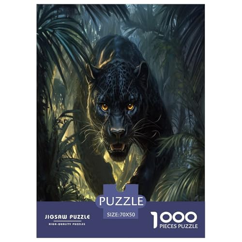 Leopard Puzzle 1000-teilige Schwer Puzzle Spielzeug Pädagogisches Spiel Impossible Herausforderungsspielzeug Für Erwachsene Kinder 70x50cm/1000pcs von VUDBELAFC