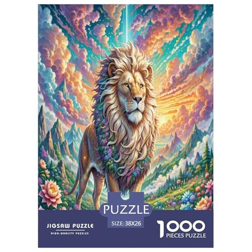 Löwen Puzzle 1000 Teile Schwer Puzzle Spielzeug Pädagogisches Spiel Impossible Herausforderungsspielzeug Für Erwachsene Und Kinder Ab 14 Jahren 38x26cm/1000pcs von VUDBELAFC