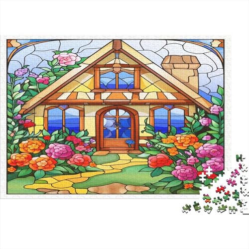 Mountain Village Cottage Puzzlespiel 1000 Teile Puzzle Für Erwachsene Und Kinder Ab 14 Jahren, Puzzle-Motiv Erwachsenen Puzzlespiel Puzzel 1000pcs (75x50cm) von VUDBELAFC