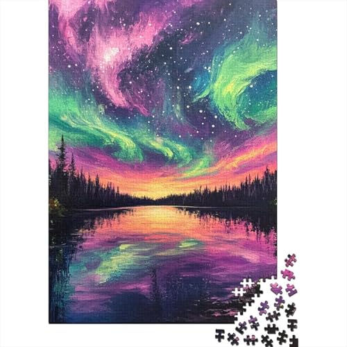 Nördliche Lichter Puzzle 1000 Teile Schwer Puzzle Spielzeug Lernspiel Impossible Herausforderungsspielzeug Für Erwachsene Und Kinder Ab 14 Jahren 1000pcs (75x50cm) von VUDBELAFC