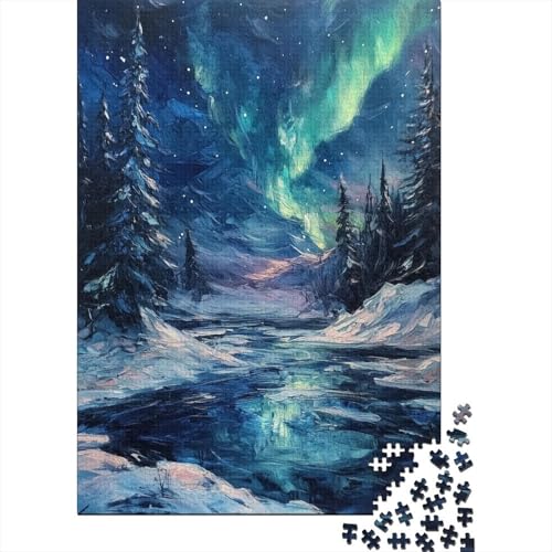 Nördliche Lichter Puzzles 1000 Teile Schwer Puzzle Spielzeug Pädagogisches Spiel Impossible Herausforderung Spielzeug Für Erwachsene Und Kinder in Bewährter 1000pcs (75x50cm) von VUDBELAFC