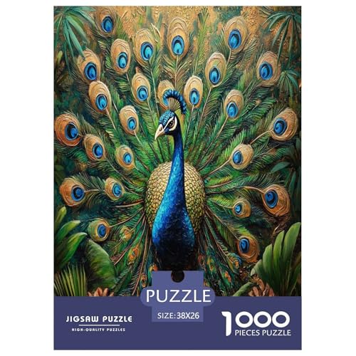 Pfauen Puzzles 1000 Teile Schwer Puzzle Spielzeug Pädagogisches Spiel Impossible Herausforderungsspielzeug Für Erwachsene Und Kinder Ab 12 Jahren 38x26cm/1000pcs von VUDBELAFC