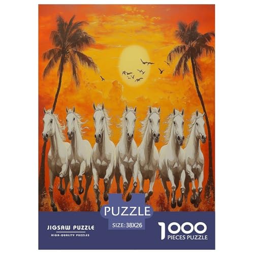Pferd Puzzle 1000 Teile Schwer Puzzle Spielzeug Pädagogisches Spiel Impossible Herausforderungsspielzeug Für Erwachsene Und Kinder Ab 14 Jahren 38x26cm/1000pcs von VUDBELAFC