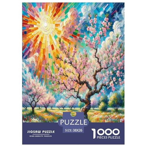 Pfirsichblüte Puzzle 1000 Teile Schwer Puzzle Spielzeug Pädagogisches Spiel Impossible Herausforderungsspielzeug Für Erwachsene Und Kinder Ab 12 Jahren 38x26cm/1000pcs von VUDBELAFC