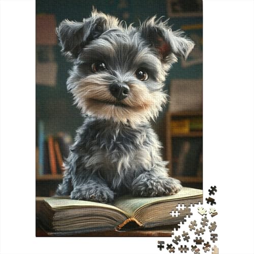 Schnauzer Puzzle 1000-teilige Schwer Puzzle Spielzeug Pädagogisches Spiel Impossible Herausforderungsspielzeug Für Erwachsene Und Kinder Ab 12 Jahren 1000pcs (75x50cm) von VUDBELAFC