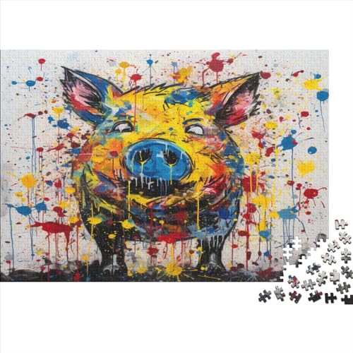 Schwein Puzzlespiel 1000 Teile, Puzzle Erwachsene 1000 Teile, Impossible Puzzle GesKükenlichkeitsspiel Für Die Ganze Familie, Puzzle Erwachsene 1000 Teile Puzzel 1000pcs (75x50cm) von VUDBELAFC