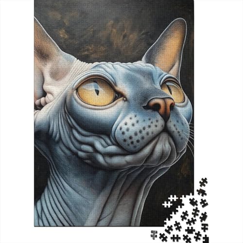 Sphinxkatze Puzzle 1000 Teile Schwer Puzzle Spielzeug Lernspiel Impossible Herausforderungsspielzeug Für Erwachsene Kinder 1000pcs (75x50cm) von VUDBELAFC