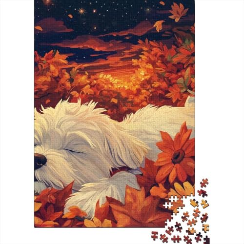 West Highland White Terrier Puzzle 1000 Teile Schwer Puzzle Spielzeug Lernspiel Impossible Herausforderung Spielzeug Für Erwachsene Und Kinder Ab 12 Jahren 1000pcs (75x50cm) von VUDBELAFC