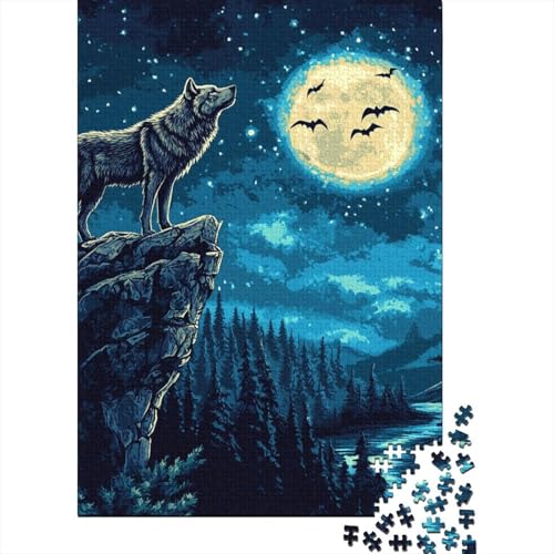Wolf Puzzle 1000 Teile Schwer Puzzle Spielzeug Pädagogisches Spiel Impossible Herausforderung Spielzeug Für Erwachsene Kinder 1000pcs (75x50cm) von VUDBELAFC