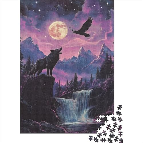 Wolf Puzzle 1000 Teile Schwer Puzzle Spielzeug Pädagogisches Spiel Impossible Herausforderung Spielzeug Für Erwachsene Und Kinder Ab 12 Jahren 1000pcs (75x50cm) von VUDBELAFC