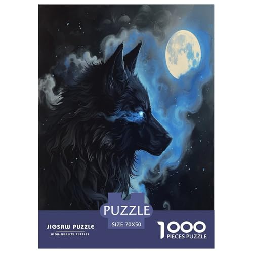Wolf Puzzle 1000-teilige Schwer Puzzle Spielzeug Pädagogisches Spiel Impossible Herausforderungsspielzeug Für Erwachsene Kinder 70x50cm/1000pcs von VUDBELAFC