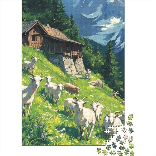 Ziege Puzzles 1000-teilige Schwer Puzzle Spielzeug Lernspiel Impossible Herausforderungsspielzeug Für Erwachsene Und Kinder in Bewährter 1000pcs (75x50cm) von VUDBELAFC