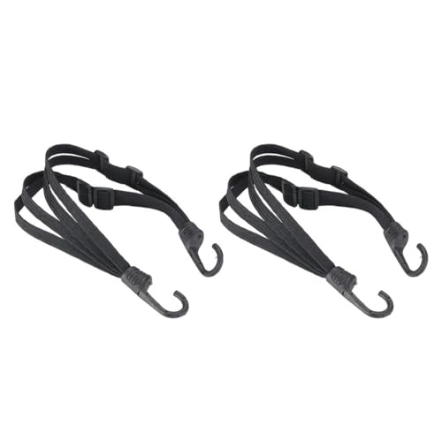 VUIUYOIES 2 Stück/Lot Einzigartiger elastischer Seilgurt für Motorradhelme für stilvolle und sichere Motorradfahrten Premium Latex Helmseil, schwarz 60cm von VUIUYOIES