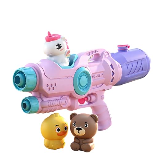 Wasserpistole Einhorn für Kinder & Erwachsene, 500 ML Wasserspritzpistole mit 5-8m Reichweite, Wasserblaster Spielzeug mit doppeltem Spray für Mädchen Junge, Partys, Sommer Pool, Strand (Pink, 35cm) Wasserpistole Einhorn für Kinder & Erwachsene, 500 ML Wasserspritzpistole mit 5-8m Reichweite, Wasserblaster Spielzeug mit doppeltem Spray für Mädchen Junge, Partys, Sommer Pool, Strand (Pink, 35cm) von VUKHWX