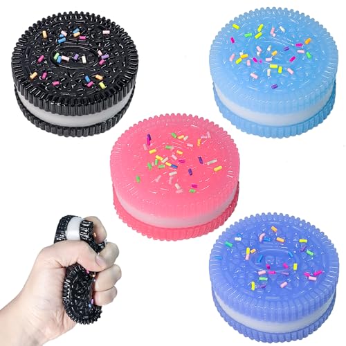Squishy Toy, 4 Stück Squeeze Cube Stress, Keks Squeeze Spielzeug, Fufu Squishy Quetsch Antistress Ball, Sensorische Stressabbau Squeeze Spielzeug für Stress Angstabbau, Beruhigung von VUL