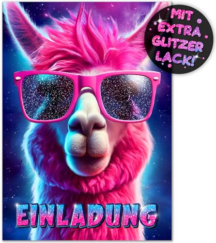 VULAVA 12x Glitzer Lama EINLADUNGSKARTEN Kindergeburtstag Mädchen Junge - die Alpaka Party Karten sind die Lama EINLADUNG für Mädchen Jungen Kinder Geburtstag Einladung Pferde Einhron VULAVA 12x Glitzer Lama EINLADUNGSKARTEN Kindergeburtstag Mädchen Junge - die Alpaka Party Karten sind die Lama EINLADUNG für Mädchen Jungen Kinder Geburtstag Einladung Pferde Einhron von VULAVA