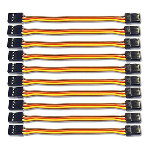 10 Stück 15cm Premium Servo Patch Kabel Patchkabel Servokabel Verlängerung Stecker zu Stecker Male to Male JR Graupner 26AWG 3PIN von VUNIVERSUM