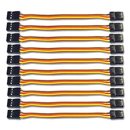 10 Stück 15cm Premium Servo Patch Kabel Patchkabel Servokabel Verlängerung Stecker zu Stecker Male to Male JR Graupner 26AWG 3PIN von VUNIVERSUM