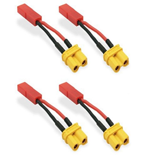 VUNIVERSUM 4 Stück Premium Adapter XT30 Female Buchse auf JST BEC Male Stecker Plug Adapterkabel für Lipo Akku Batterie Modellbau von VUNIVERSUM