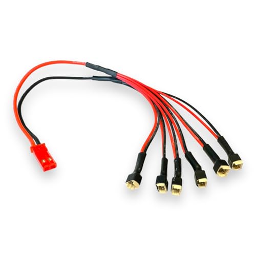 VUNIVERSUM 1x Ladekabel JST auf 6X Micro 2Pin 1,25mm 1.25 SH Stecker für 1S 160mAh 200mAh Lipo Akku Turnigy E-Flite Blade Nano CPX E-Flite Blade MSR MSR-X MSRX MCX MCX2 Kyosho Minium Parkzone Sukhoi von VUNIVERSUM