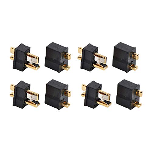 VUNIVERSUM 4 Paar (8 Stück) Premium Mini T-Dean Deans T-Stecker Goldstecker Verpolungsicher Stecker Buchse Male Female Schwarz RC von Mr. Stecker Modellbau® von VUNIVERSUM