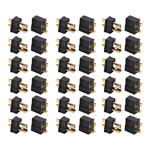 VUNIVERSUM 20 Paar (40 Stück) Premium Mini T-Dean Deans T-Stecker Goldstecker Verpolungsicher Stecker Buchse Male Female RC DIY Modellbau von VUNIVERSUM