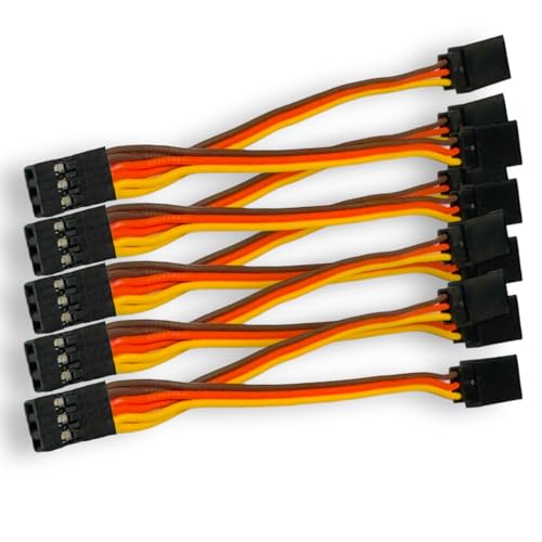 VUNIVERSUM 20 Stück Premium Servo Y Verlängerungskabel V Kabel Y-Kabel Verlängerung für Futaba Robbe JR Graupner Hitec 10cm 26AWG RC Copter Modellbau von VUNIVERSUM